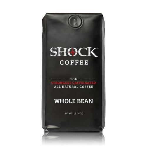 Shock Coffee, Medium-dark Roast, Strong Whole Bean Coffee, 16 Oz