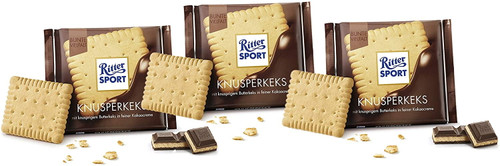 Crunchy Biscuit - Whole Milk Chocolate With Butter Biscuits And Milk-cocoa Cream 3 X 100 G, Ritter Sport / Germany