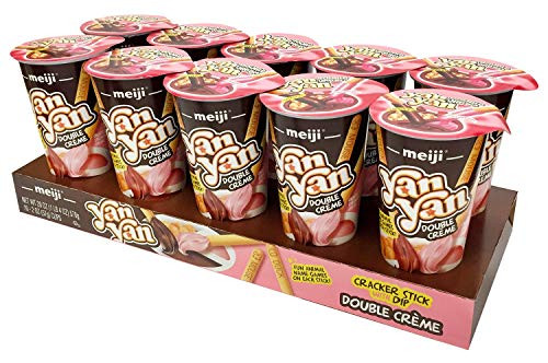 Meiji Yan Yan Dipping Sticks, Chocolate And Strawberry Double Cr¨me - 2 Oz, Pack