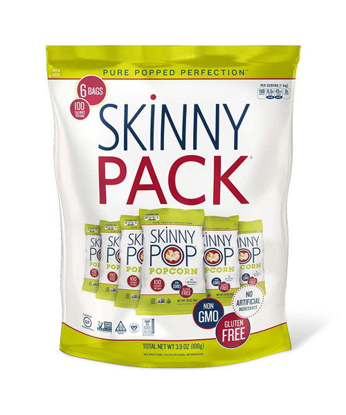 Skinnypop Skinny Pack® Popcorn Gluten Free 100 Calorie 6-pack Original -- 6 Bags Pack Of 3