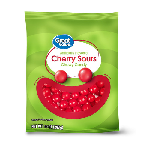Great Value Cherry Sours Chewy Candy, 10 Oz
