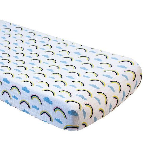 Bebe Au Lait Sentiments Changing Pad Cover In Rainbow