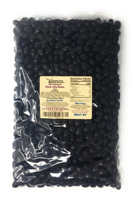 Yankeetraders Old Fashioned Black Licorice Jelly Beans, 5 Lbs.