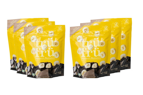 (price/case)tru Fru Grab & Share 105 Hyper-dried Real Banana In Dark Chocolate 6-4.5 Ounce