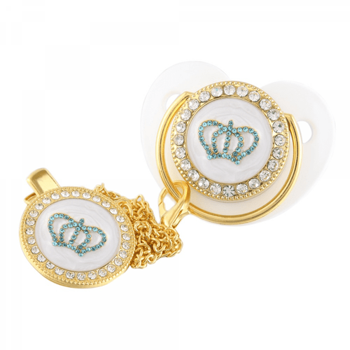 Baby Pacifier With Pacifier Clips And Anti-dust Cover Gold Pacifier Teething Soothie Toy For Infant 6-12 Months, M