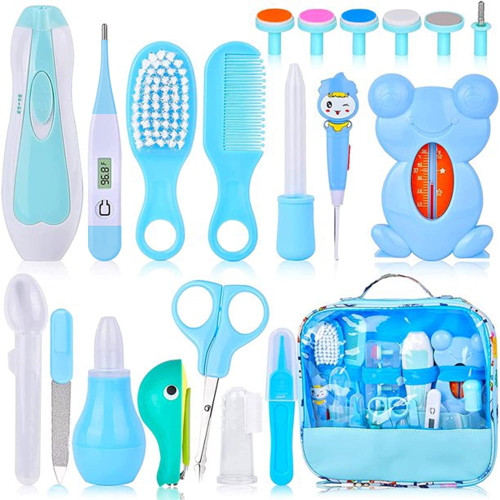 21 In 1 Baby Healthcare And Grooming Kits, Baby Grooming Kit, Baby Nail File Electric Nail Trimmer, Nursery Health Care Set For Newborn Boys Kid Infant Girl, Baby Stuff Shower With Brush Comb Clippers