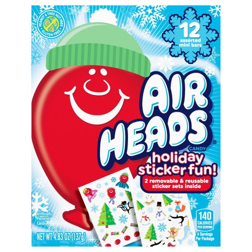 Airheads Assorted Mini Bars & Holiday Sticker Fun, 4.83 Oz