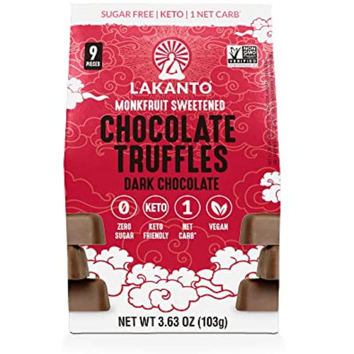 Lakanto Sugar Free Chocolate Truffles - Sweetened With Monk Fruit, Keto Diet Friendly, Vegan, 1 Net Carb, Creamy, Smooth, Delicious - Original
