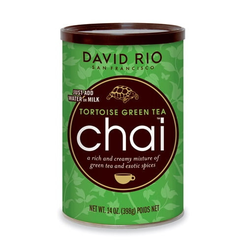 David Rio Tortoise Green Tea Chai, Powdered Tea, 14 Oz