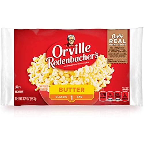 Orville Redenbachers Butter Popcorn, 3.29 Ounce Classic Bag