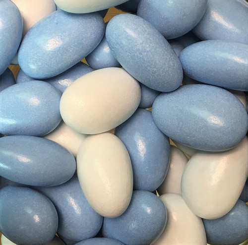 Blue & White Jordan Almonds By Its Delish, 1 Lbs Bulk  Sugared Almond Nut With Sweet Hard Candy Coating - Bulk Wedding Favors, Bridal And Baby Showers, Party Buffets - Usa Made, Vegan & Kosher