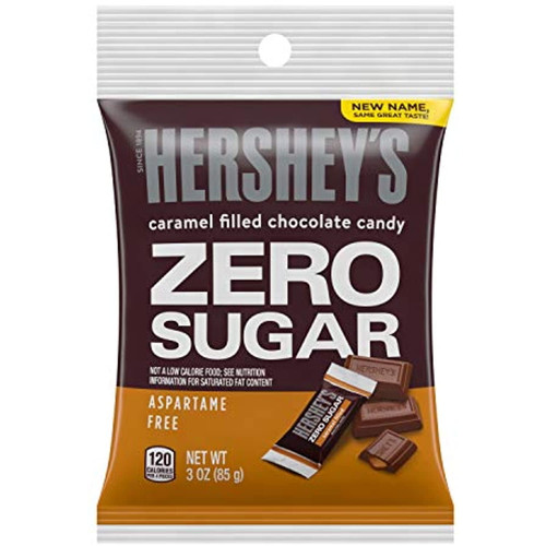 Hersheys Sugar Free Caramel Filled Chocolate Candy Bars, Individually Wrapped, 3 Oz Bag (pack Of 12)