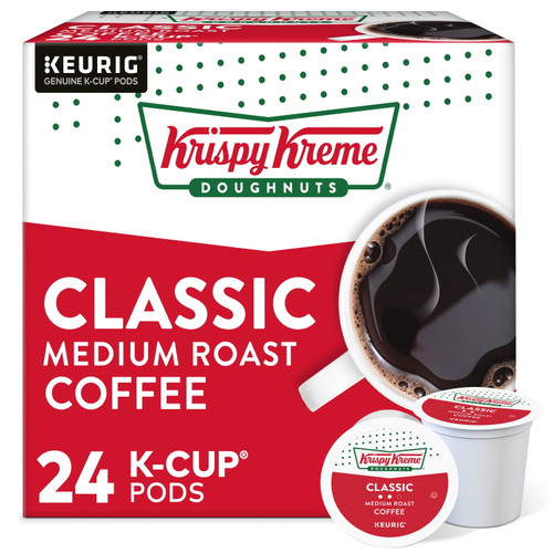 Krispy Kreme Classic Coffee, Keurig Single Serve K-cup Pods, Medium Roast, 24 Count