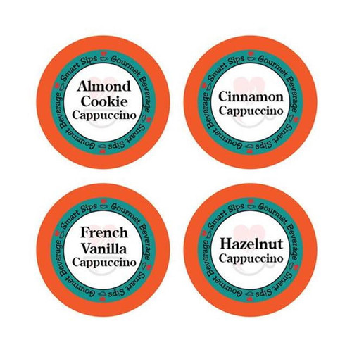 Smart Sips Coffee Cappuccino Variety Pack Single Serve Coffee Pods, 48 Count, Compatible With All Keurig K-cup Machines, Cinnamon, Almond Cookie, Hazelnut & French Vanilla
