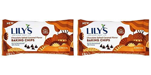 Lilys Chocolate Baking Chips Chocolate Salted Flavor, Caramel, 9 Oz (pack Of 2)