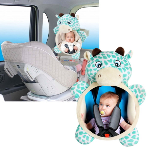 Nogis Baby Car Mirror For Back Seat | View Your Child In Rear Facing Car Seat | See Children Or Pets In Backseat | Crash Tested Best Infant Safety Double-strap Mirror | Wide Angle | Shatterproof