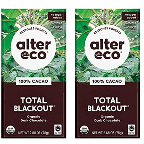 Alter Eco | Dark Chocolate Bars | Pure Dark Cocoa, Fair Trade, Organic, Non-gmo, Gluten Free, Springtime Easter Basket Ready Delights (2-pack Total Blackout)