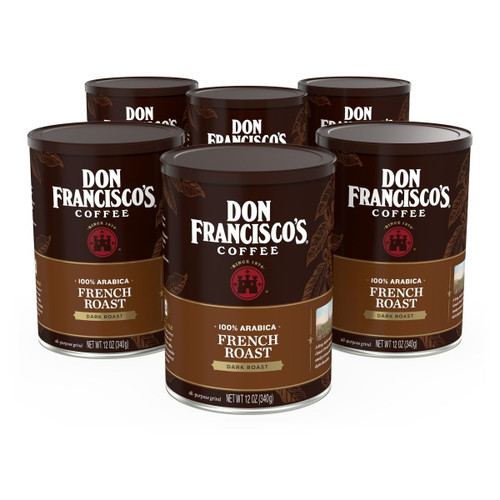Don Francisco's French Roast Canned Ground Coffee, Dark, 12 Oz., 6 Ct