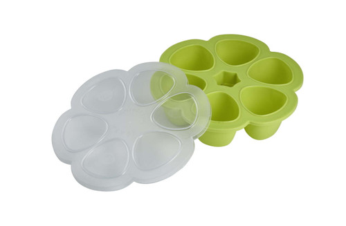 Beaba Silicone Multiportions Baby Food Tray, Oven Safe, Made In Italy, Neon, 3 Oz