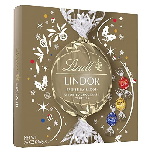 Lindt Lindor Holiday Assorted Chocolate Truffles Modern Gift Box, Assorted Chocolate Candy With Smooth, Melting Truffle Center, 7.6 Oz. (2022)