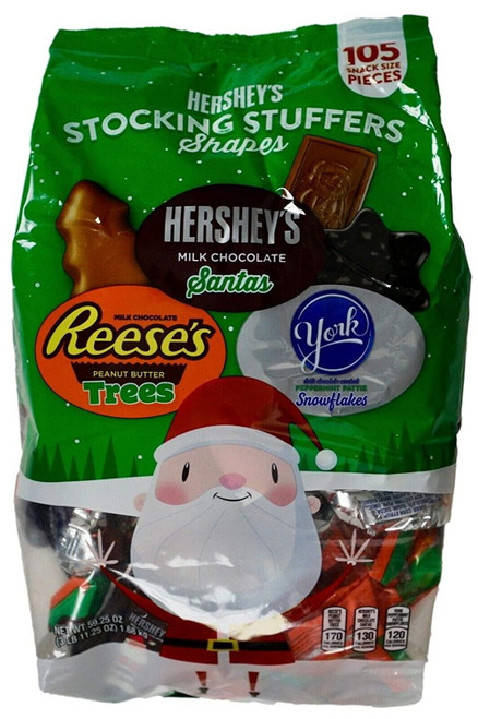 Hershey's Holiday Stocking Stuffers Shapes Snacks 105piece Net Wt 59.25 Oz