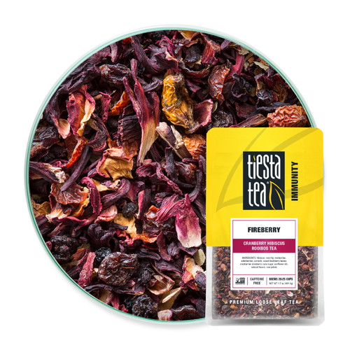 Tiesta Tea Fireberry (6 X 1.7 Oz), Cranberry Hibiscus Loose Leaf Rooibos Tea