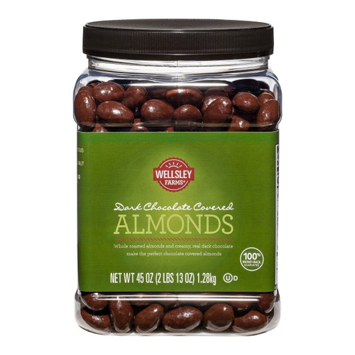 Product Of Wellsley Farms Dark Chocolate Covered Almonds 45 Oz.