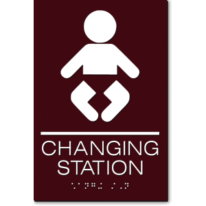 Changing Station Sign-brown / White (4 Units)