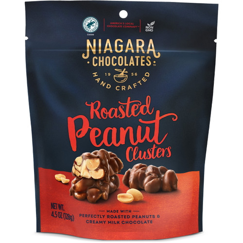 Niagara Chocolates Milk Chocolate And Roasted Peanut Clusters Stand-up Bag (4.5oz) Non-gmo, Premium Chocolate, Hand-crafted