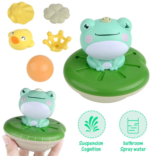 Lnkoo 4 In 1 Spray Water Rotate Squirt Toy, Bath Toys,electronic Fun Frog Mini Fountain Toy For Bathtub Pool ,floating Toys,automatic Sprinkler Toys For Toddler Kid Boys And Girls Age 1,2,3,4,5,6