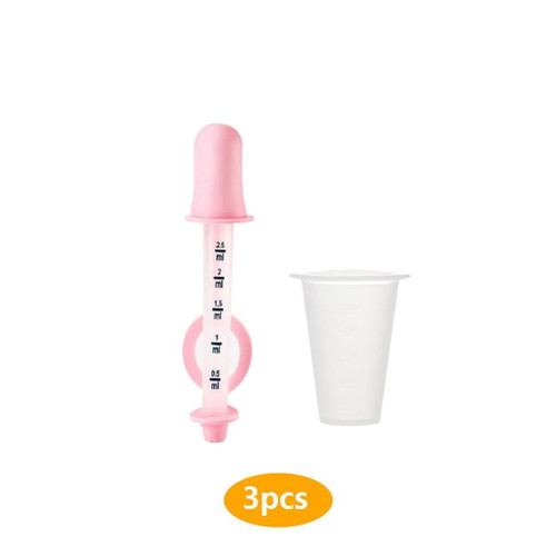 3pcs Baby Pill Dispenser Dropper Storage Cup Set Infant Feeding Pipette With Volume Graduations