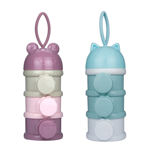 Frcolor Cartoon Infant Milk Powder Box 3 Layers Portable Packaging Container Mini Milk Powder Storage Container For Baby Infant Random Color