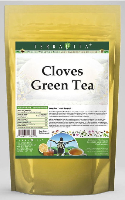 Terravita Cloves Green Tea, (cloves, Green Tea Bags, 25 Tea Bags, 1-pack, Zin: 532078)