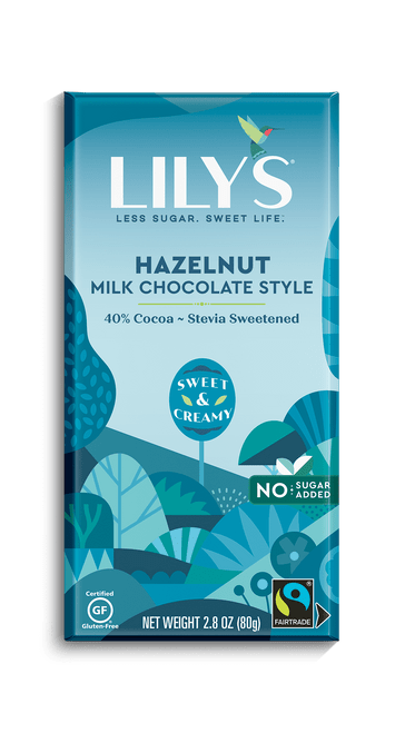 Lily's Hazelnut Milk Chocolate Style Bar, 2.8 Oz Pack Of 12