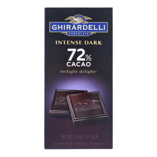 Ghirardelli Intense Dark 72% Cacao Twilight Delight Chocolate Bars - Case Of 12 - 3.5 Oz