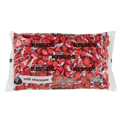 Kisses Milk Chocolate Candy Red Foil, 4.1 Lb - Online Only