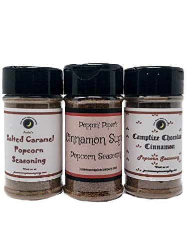 Popcorn Seasoning | Variety 3 Pack | Campfire Chocolate Popcorn Seasoning | Cinnamon Sugar Popcorn Seasoning | Salted Caramel Popcorn Seasoning | Premium