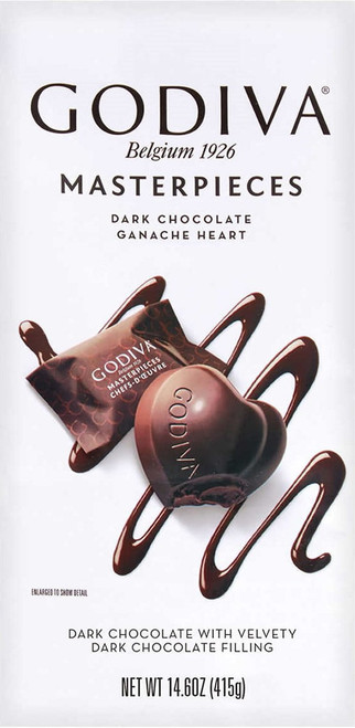 Godiva Dark Chocolate Ganache Hearts 14.6 Oz Package