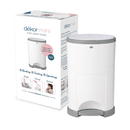 Dekor Mini Hands-free Diaper Pail | White