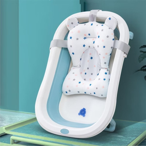 Faci Baby Bath Seat Support Mat Foldable Baby Bath Tub Pad & Chair Newborn Bathtub Pillow Infant Anti-slip Soft Comfort Body Cushion