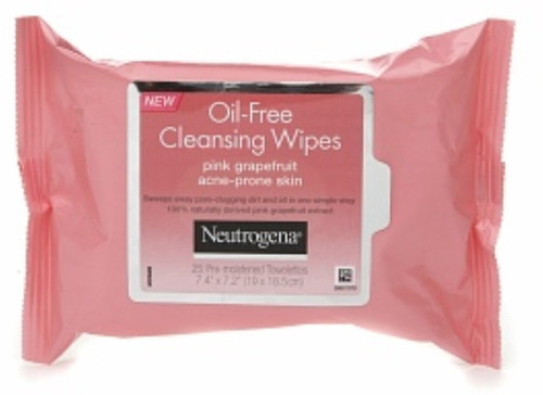 Neutrogena Oil-free Cleansing Wipes For Acne Prone Skin, Pink Grapefruit 25 Ea (pack Of 3)