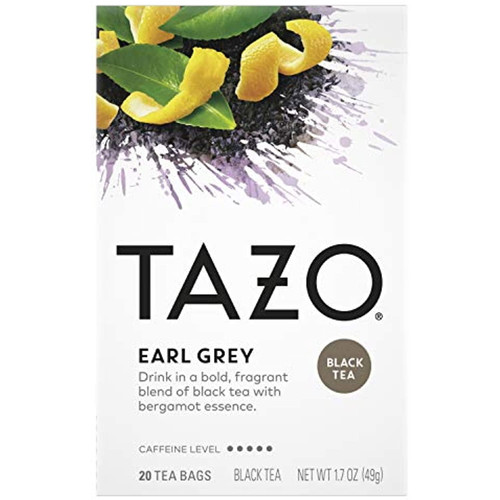 Tazo Tea Bags For A Delicious Beverage Earl Grey High-caffeine Level 20 Tea Bags