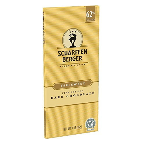 Scharffen Berger 62% Cacao Semisweet Dark Chocolate Bar, 3 Ounce
