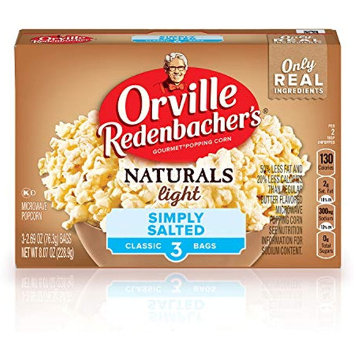 Orville Redenbachers Naturals Light Simply Salted Popcorn, Classic Bag, 3-count