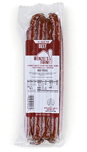 Wenzel's Farm Beef Sticks - Gluten Free - No Msg - (1 Lb Package)
