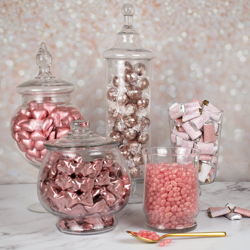 Rose Gold Candy Buffet Deluxe (feeds 24-36) Hershey's Miniatures, White Chocolate Truffles, Jelly Beans, Buttermints & More