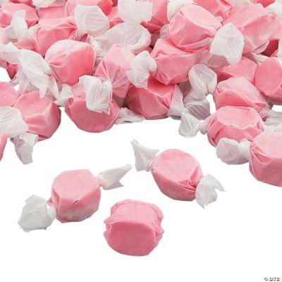 Pink Salt Water Taffy Candy, 193 Pieces, Bulk 3 Lb Bag, Bulk Party Candy, Buffets And Holidays