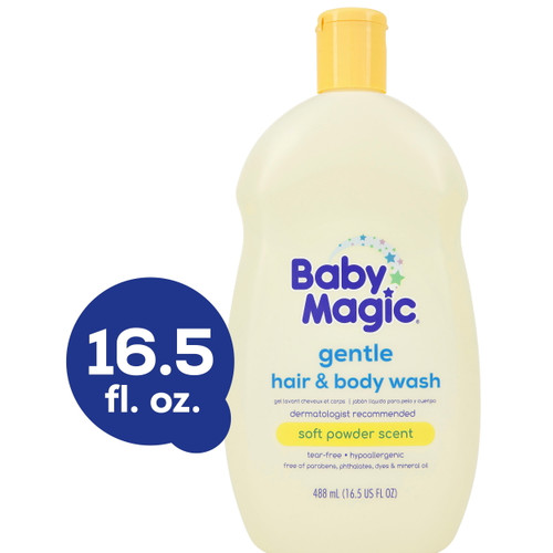 Baby Magic Tear-free Gentle Hair And Body Wash, Soft Powder Scent, Hypoallergenic, 16.5 Oz.