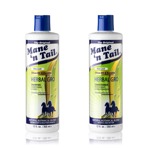 Mane 'n Tail Herbal Gro Shampoo And Conditioner Olive Oil Infused 12 Ounce Each