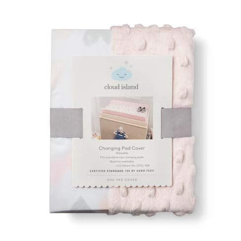 Wipeable Changing Pad Cover With Plush Sides Hearts -cloud Island153; Pink Pink